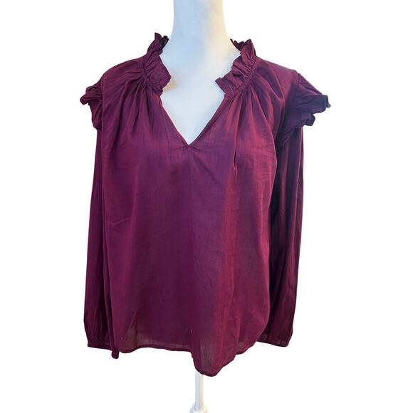 Gap Tops - GAP NWT BLOUSE LIGHTWEIGHT PURPLE PLUM TOP WOMENS LARGE
